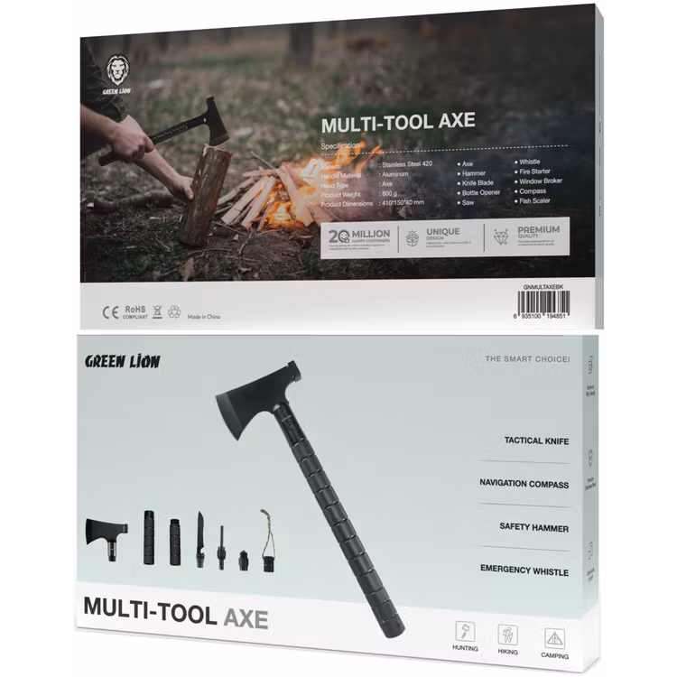 فأس متعدد الأدوات من ماركة Green Lion ( Multi-Tool Axe)