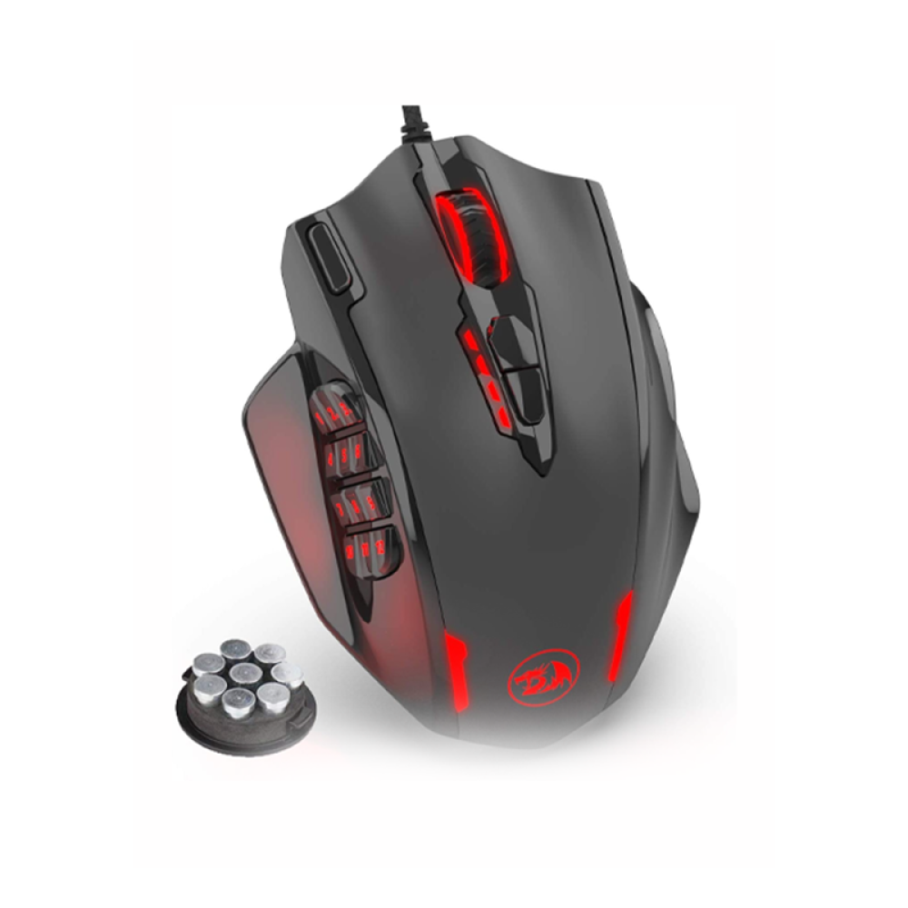 ماوس Redragon M908 Black دقة 12400 DPI وإضاءة RGB لأداء ألعاب احترافي