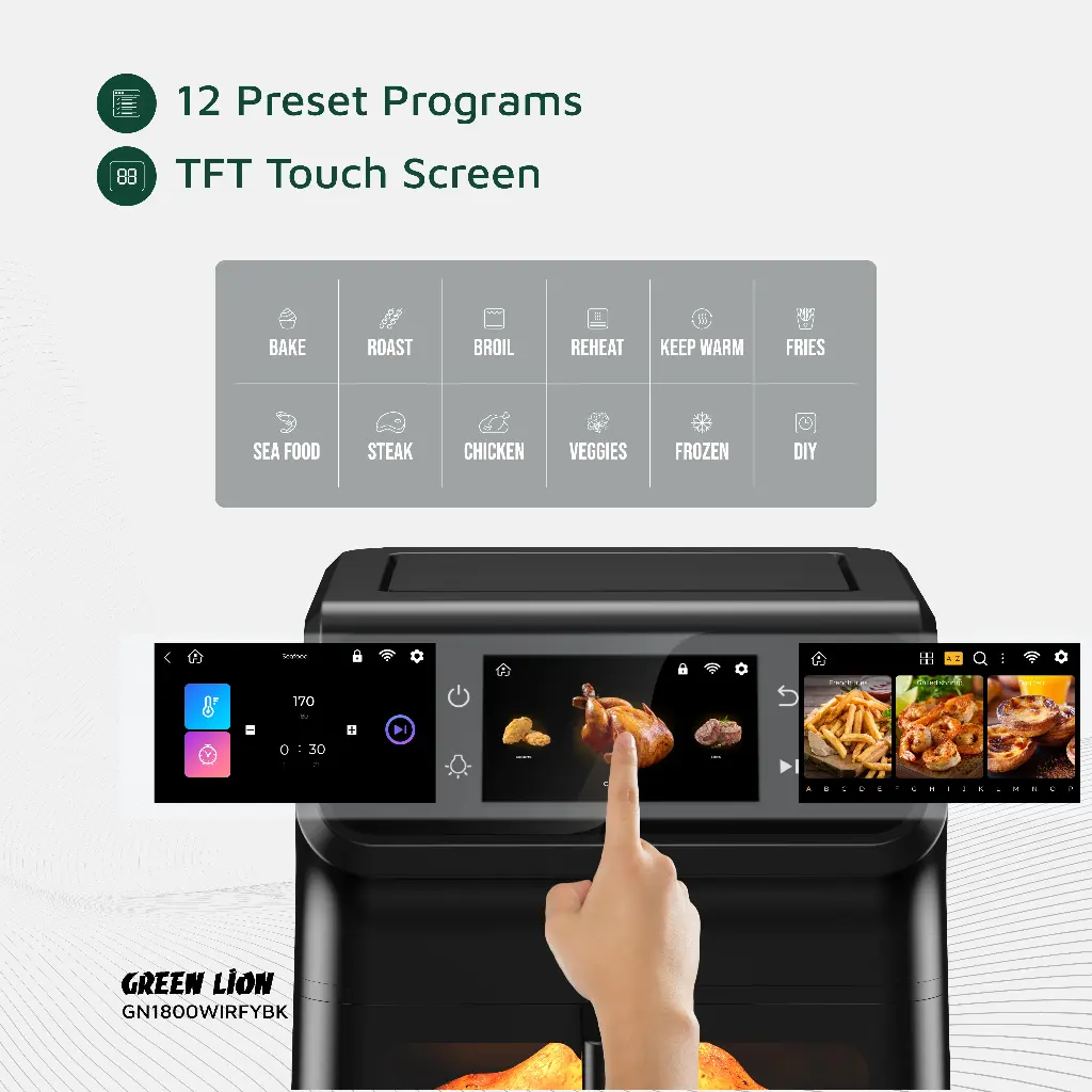 قلاية هوائية ذكية من ماركة Green Lion. SMART 6.5L