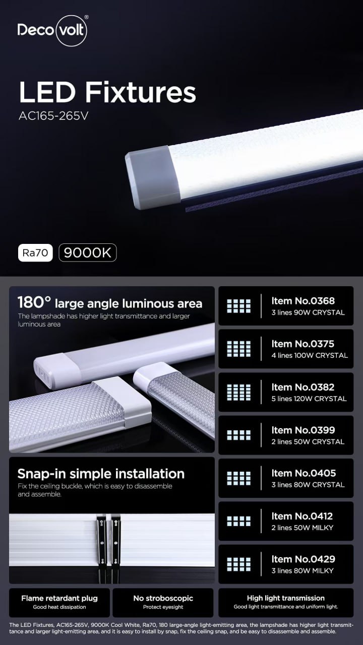 شمعة 3 خط 90W-9000Kكفر شفاف ديكوفولت 0368