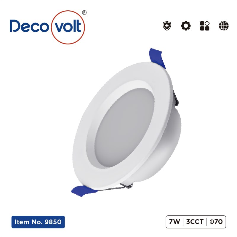 سلم cob 7w 3cct ابيض كفر كرستال معتم ديكوفولت 9850